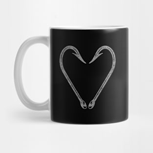 Love Fishing - Fish Hooks Heart Mug